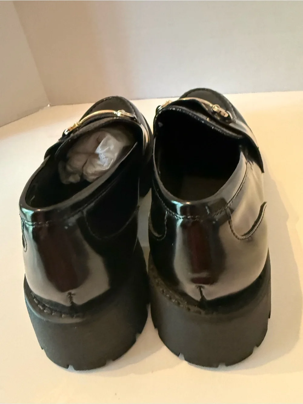 Steve Madden Black Patent Leather Chunky Loafers Women’s 9.5